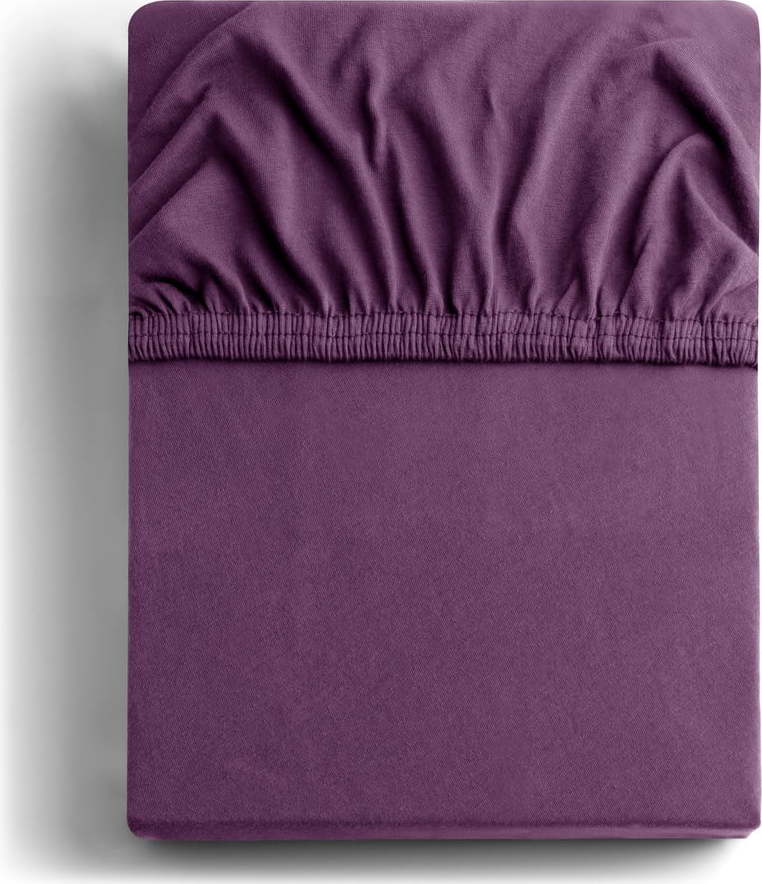 Fialové napínací prostěradlo jersey 220x200 cm Amber – Restilo Restilo