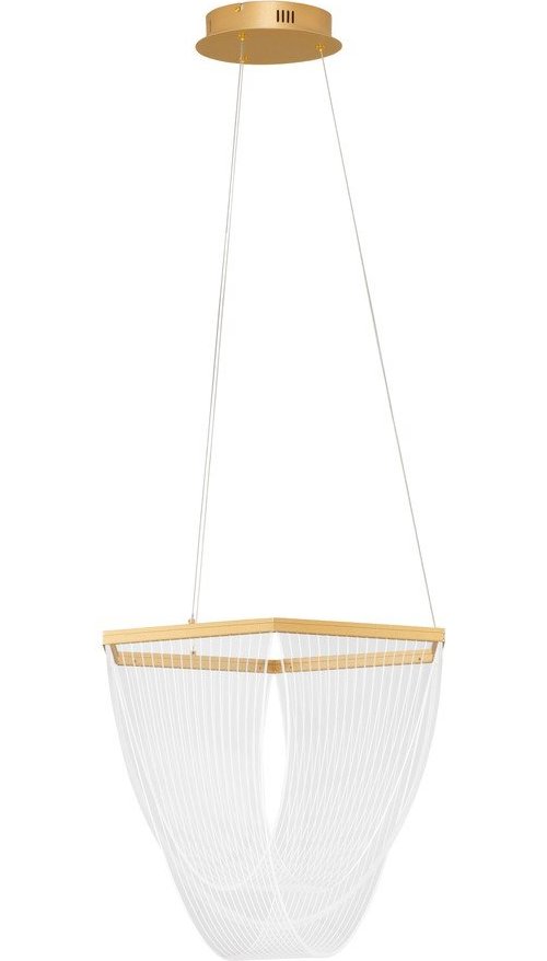Hliníkové LED stmívatelné závěsné svítidlo ve zlaté barvě se stínidlem z akrylového skla ø 52 cm Valentin – Nova Luce Nova Luce