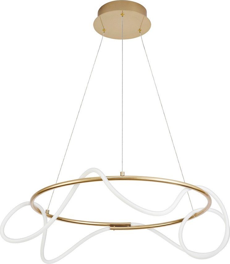 Hliníkové LED stmívatelné závěsné svítidlo ve zlaté barvě se stínidlem z akrylového skla ø 70 cm Tiriac – Nova Luce Nova Luce