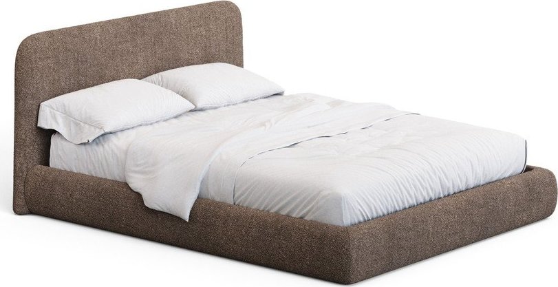 Hnědá čalouněná dvoulůžková postel bez roštu 180x200 cm Martina – Kave Home Kave Home
