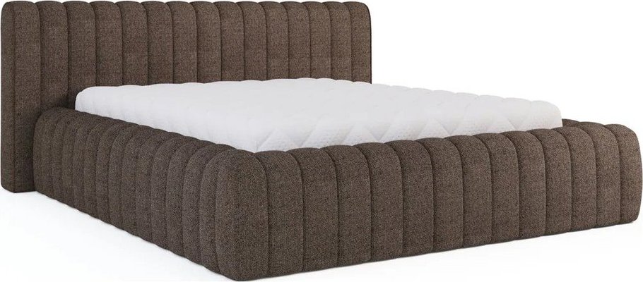Hnědá čalouněná dvoulůžková postel s úložným prostorem s roštem 140x200 cm Carilla – ELTAP ELTAP
