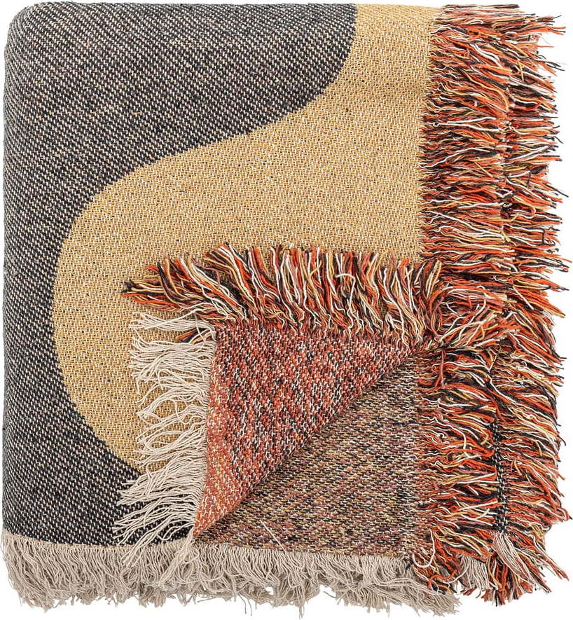 Hnědá deka z recyklované bavlny 130x160 cm Arni – Bloomingville Bloomingville