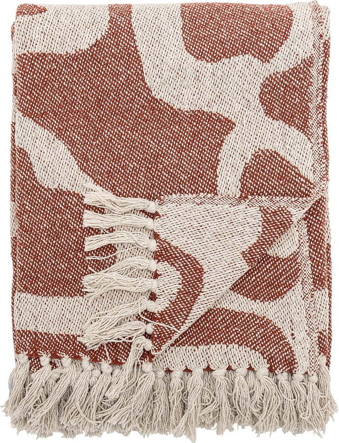Hnědá deka z recyklované bavlny 130x160 cm Salobre – Bloomingville Bloomingville