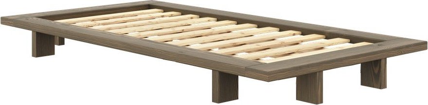 Hnědá jednolůžková postel z borovicového dřeva s roštem 90x200 cm Japan – Karup Design Karup