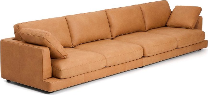 Hnědá kožená pohovka 390 cm Gala – Kave Home Kave Home