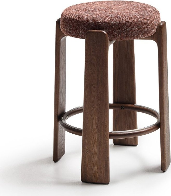 Hnědá/v tmavě přírodní barvě barová stolička z jasanového dřeva (výška sedáku 75 cm) Granite – Kave Home Kave Home