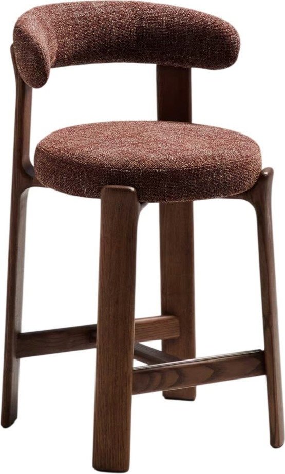 Hnědá/v tmavě přírodní barvě barová židle z jasanového dřeva (výška sedáku 65 cm) Granite – Kave Home Kave Home