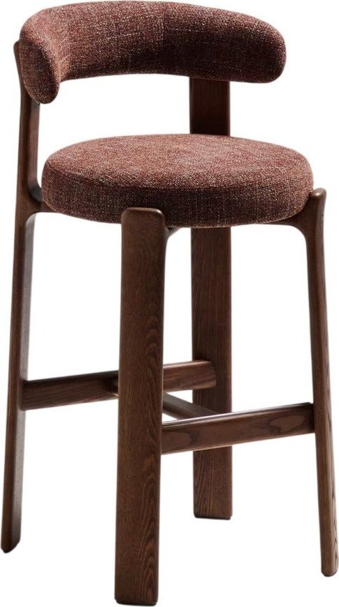 Hnědá/v tmavě přírodní barvě barová židle z jasanového dřeva (výška sedáku 75 cm) Granite – Kave Home Kave Home