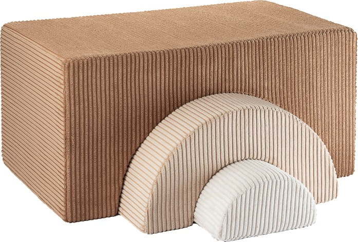 Hnědé manšestrové pěnové hřiště 75x49x37 cm Rainbow Montessori – Wigiwama Wigiwama