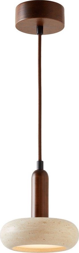 Hnědé/béžové LED závěsné svítidlo s kamenným stínidlem ø 15 cm Karo – Opviq lights Opviq lights