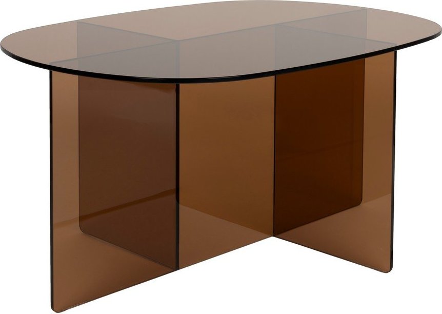 Hnědý skleněný konferenční stolek 60x80 cm Linea – Zuiver Zuiver