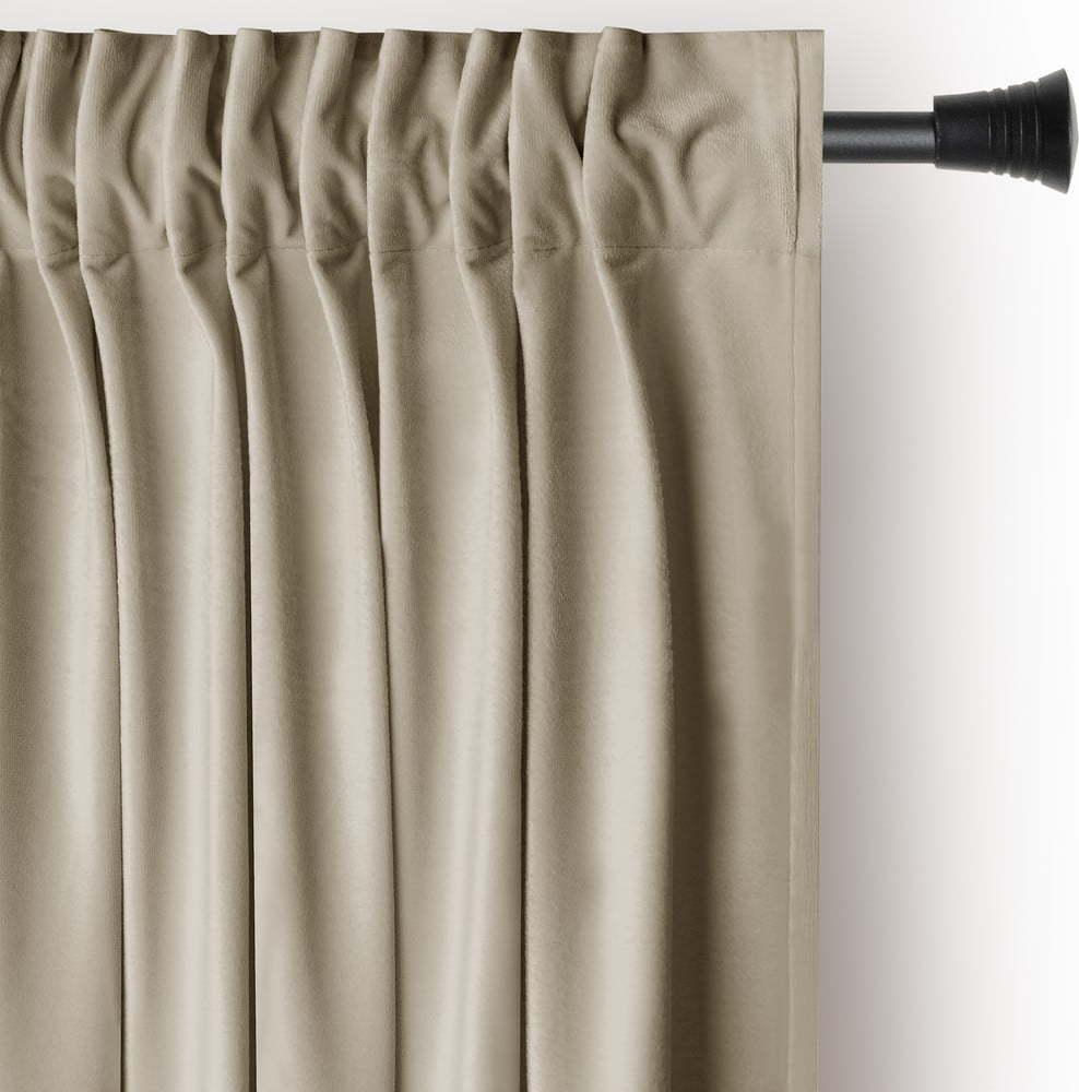 Hnědý/béžový sametový dimout závěs 140x245 cm Pleat – Restilo Restilo