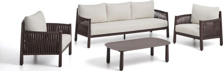 Hnědý/béžový zahradní lounge set z masivu akácie pro 5 osob Aleria – Kave Home Kave Home