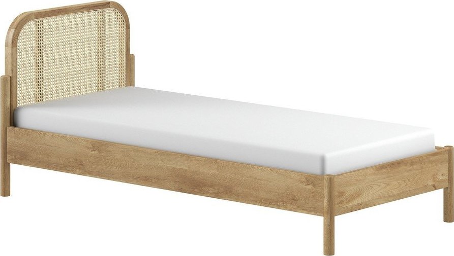 Jednolůžková postel z dubového dřeva s roštem 90x200 cm v přírodní barvě Olive Rotan – Vipack Vipack