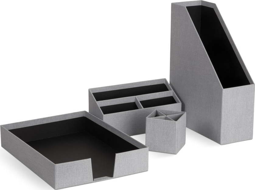 Kartonové organizéry v sadě 4 ks Hugo Canvas Paper Laminate – Bigso Bigso