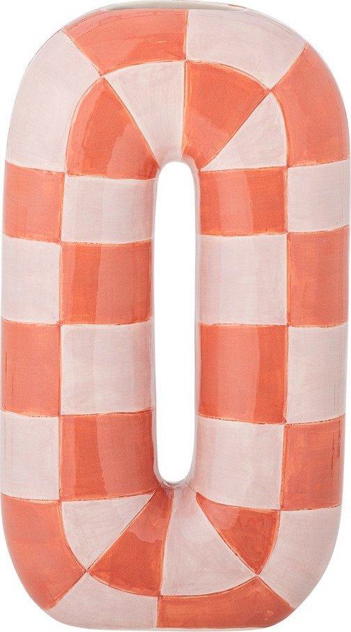 Keramická ručně malovaná váza v lososové barvě/krémová (výška 32 cm) Mae – Bloomingville Bloomingville