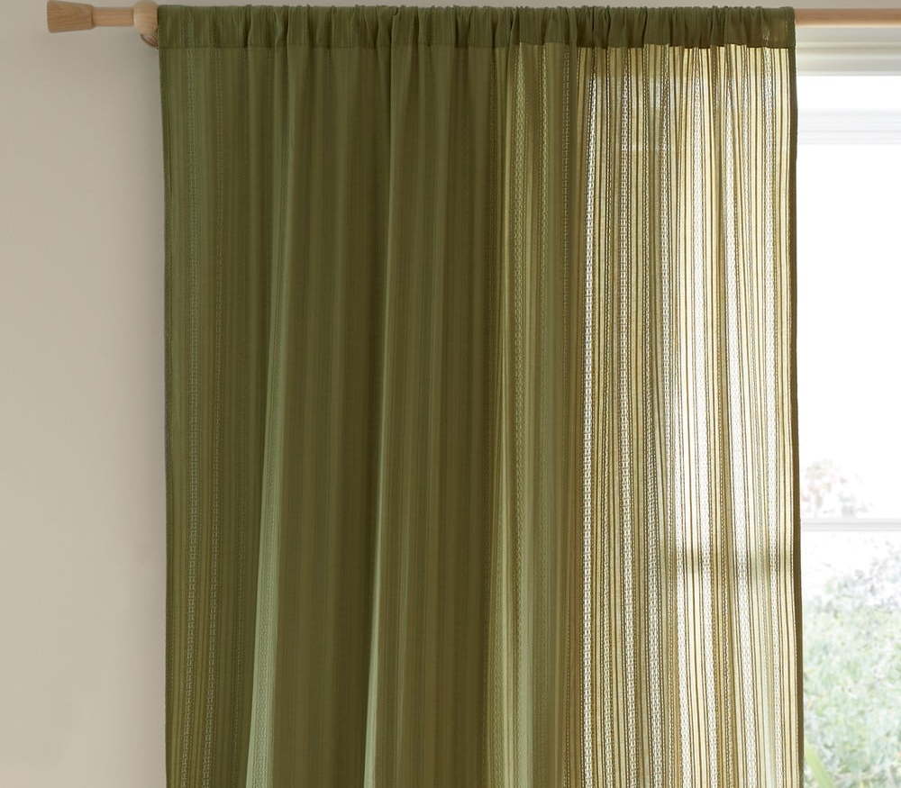 Khaki bavlněná záclona 140x122 cm Zofia Broderie Anglaise – Pineapple Elephant Pineapple Elephant
