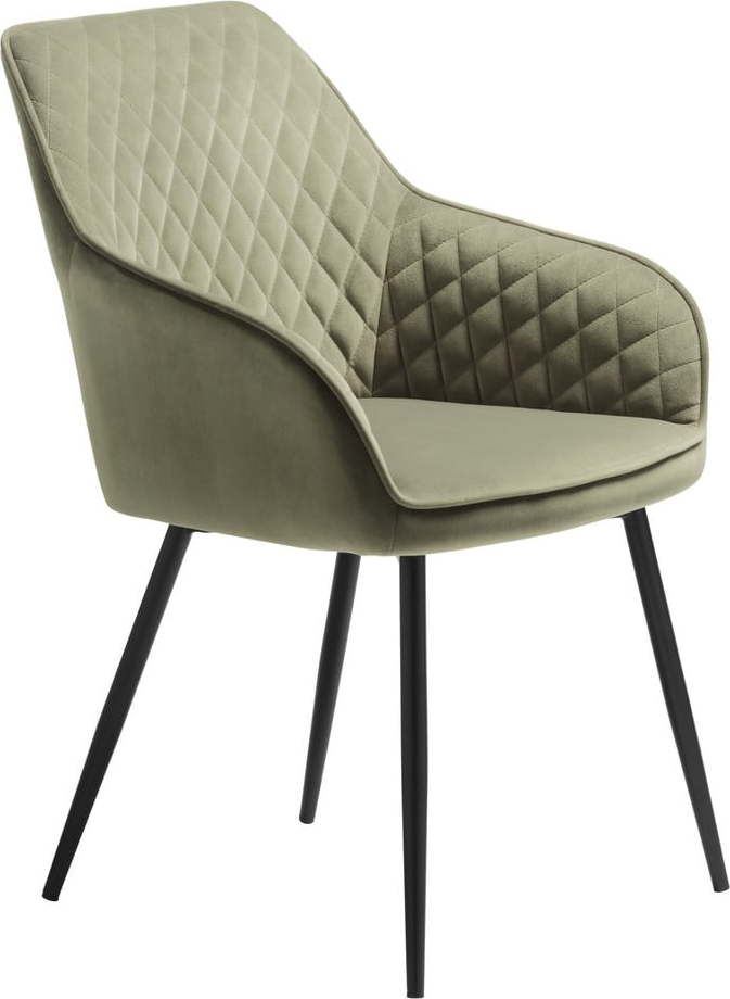 Khaki čalouněné jídelní křeslo s područkami Milton – Unique Furniture Unique Furniture