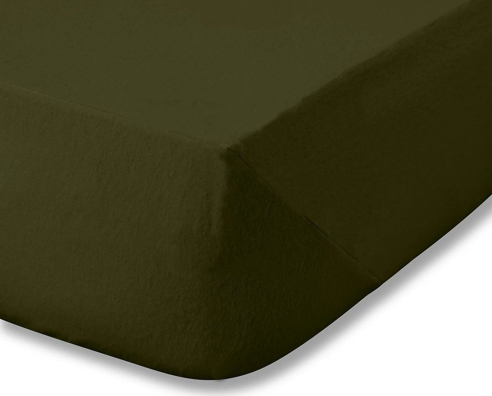 Khaki napínací flanelové prostěradlo 90x190 cm Brushed – Catherine Lansfield Catherine Lansfield