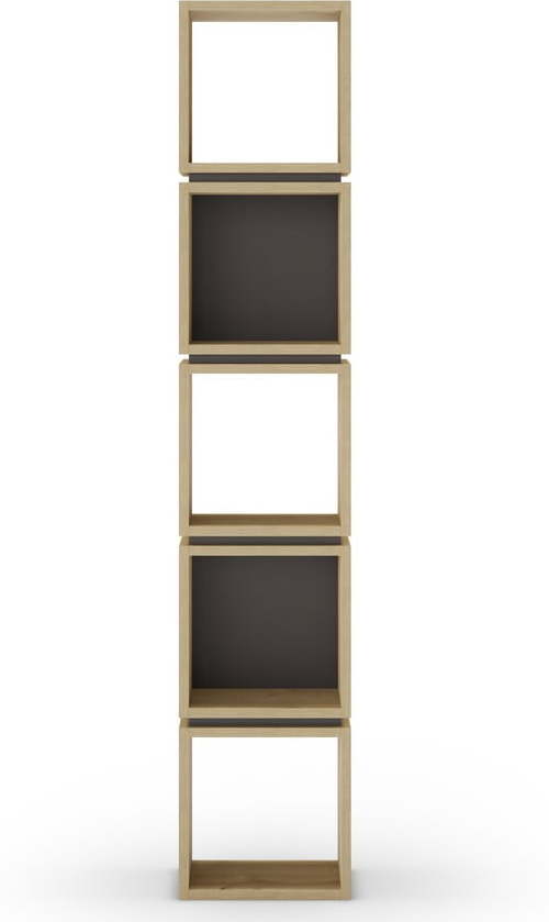 Knihovna v dekoru dubu v černo-přírodní barvě 32x167 cm Lofty – Marckeric Marckeric