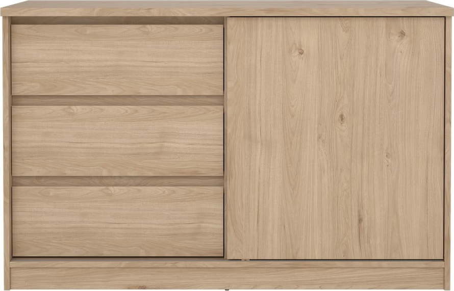 Komoda v dekoru dubu s posuvnými dveřmi v přírodní barvě 119x76x50 cm Naia – Tvilum Tvilum