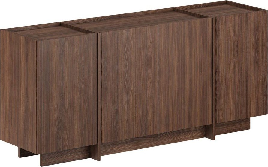 Komoda v dekoru ořechu s dírou na kabely v tmavě přírodní barvě 180x80x45 cm Dorma – Kalune Design Kalune Design