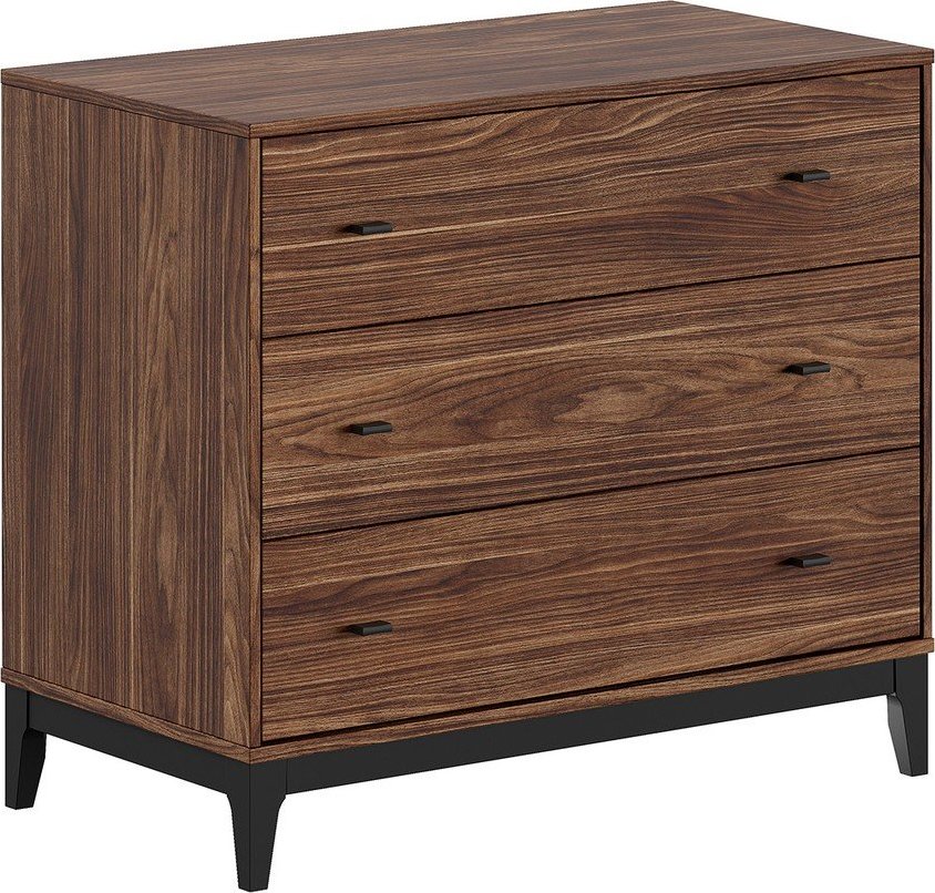 Komoda v dekoru ořechu v tmavě přírodní barvě 100x89x55 cm Ilyas – Vipack Vipack