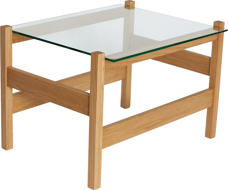 Konferenční stolek se skleněnou deskou v přírodní barvě 52x66 cm Ledge – Hübsch Hübsch
