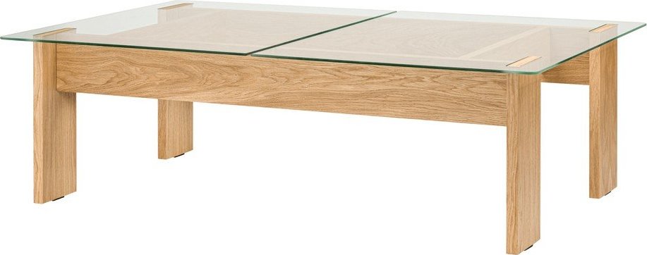 Konferenční stolek se skleněnou deskou v přírodní barvě 86x132 cm Naiko – noo.ma NOO.MA