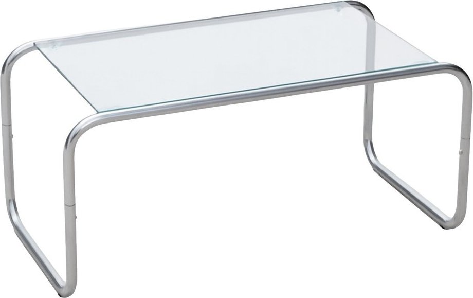 Konferenční stolek se skleněnou deskou ve stříbrné barvě 40x80 cm Ventana – Leitmotiv Leitmotiv