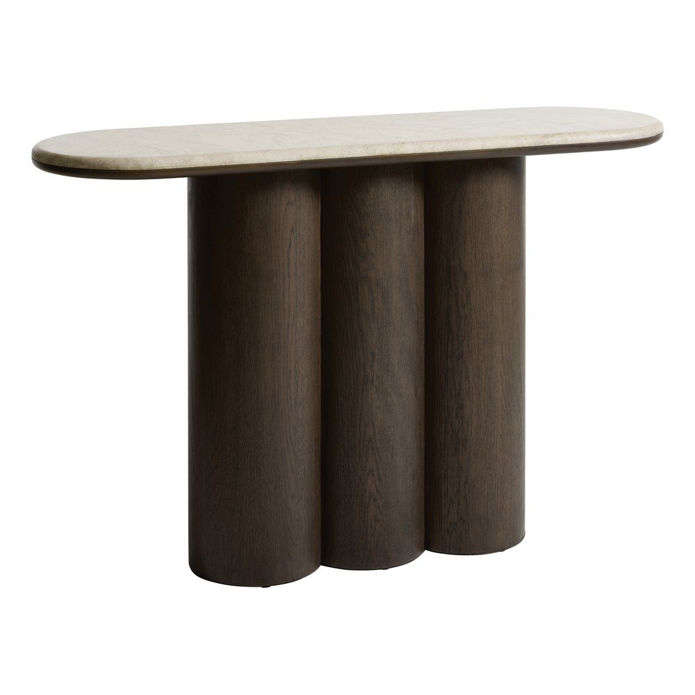 Konzolový stolek s mramorovou deskou v tmavě přírodní barvě 38x120 cm Piazze – Unique Furniture Unique Furniture