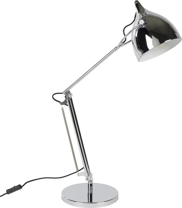 Kovová stolní lampa s ohybatelnou konstrukcí ve stříbrné barvě s kovovým stínidlem (výška 37 cm) Reader – Zuiver Zuiver