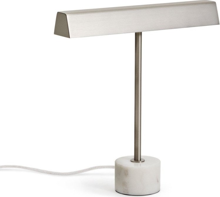 Kovová stolní lampa ve stříbrné barvě (výška 32