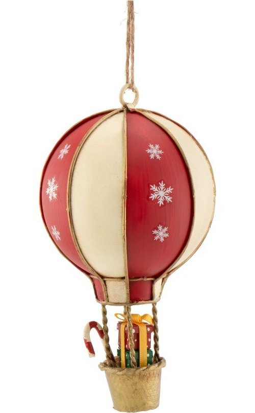 Kovová vánoční ozdoba 7 cm Vintage Hot Air Balloon – Sass & Belle Sass & Belle