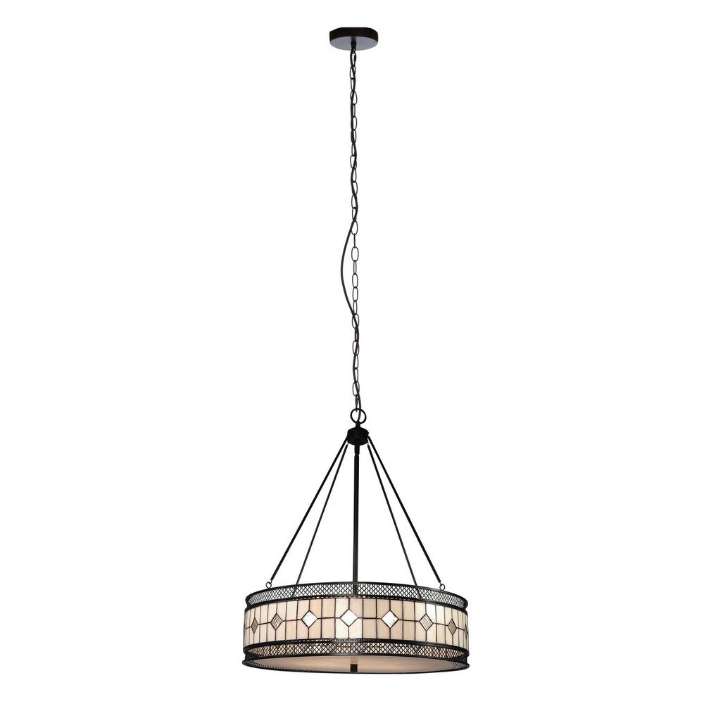 Kovové závěsné svítidlo se skleněným stínidlem ø 60 cm Waldorf – Premier Housewares Premier Housewares
