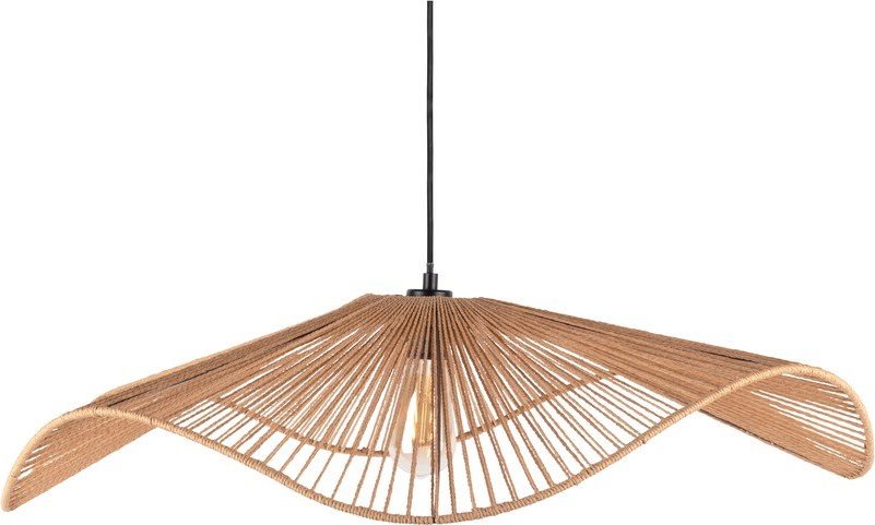 Kovové závěsné svítidlo v přírodní barvě se stínidlem z papírového výpletu ø 80 cm Sombra – Leitmotiv Leitmotiv