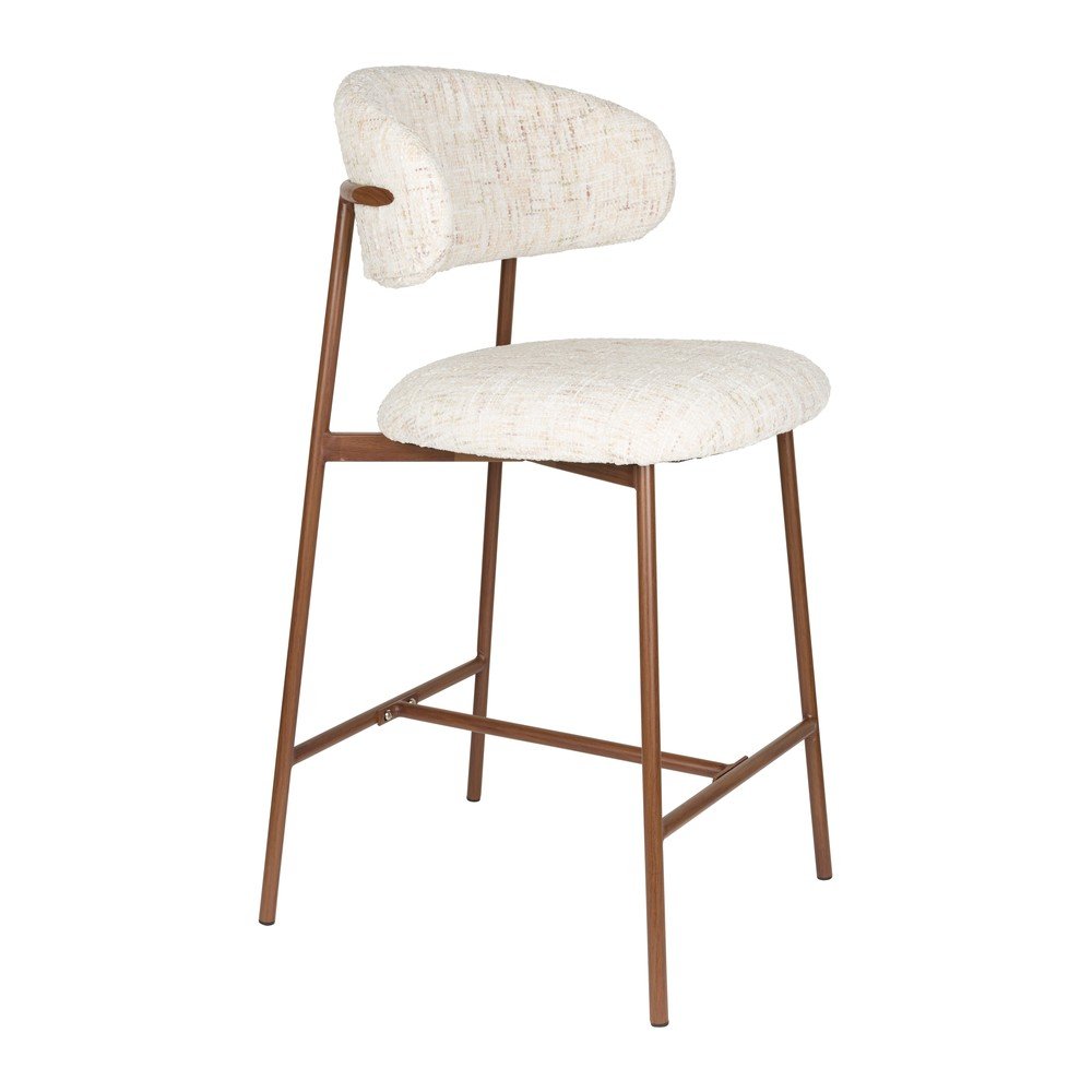 Krémová čalouněná barová židle (výška sedáku 65 cm) Claes – White Label White Label