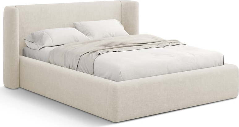 Krémová čalouněná dvoulůžková postel s úložným prostorem s roštem 180x200 cm Jason – Windsor & Co Sofas Windsor & Co Sofas