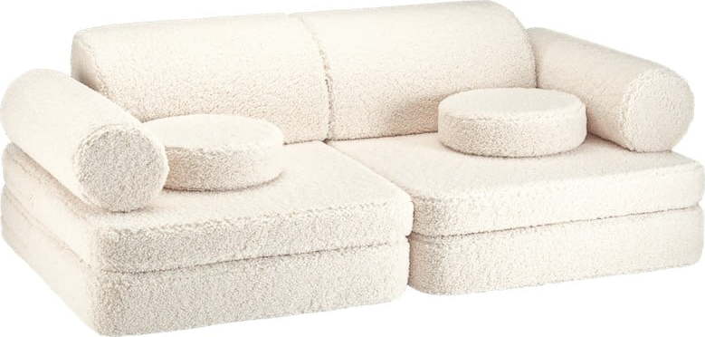 Krémová dětská pohovka z textilie bouclé 132 cm Settee – Wigiwama Wigiwama