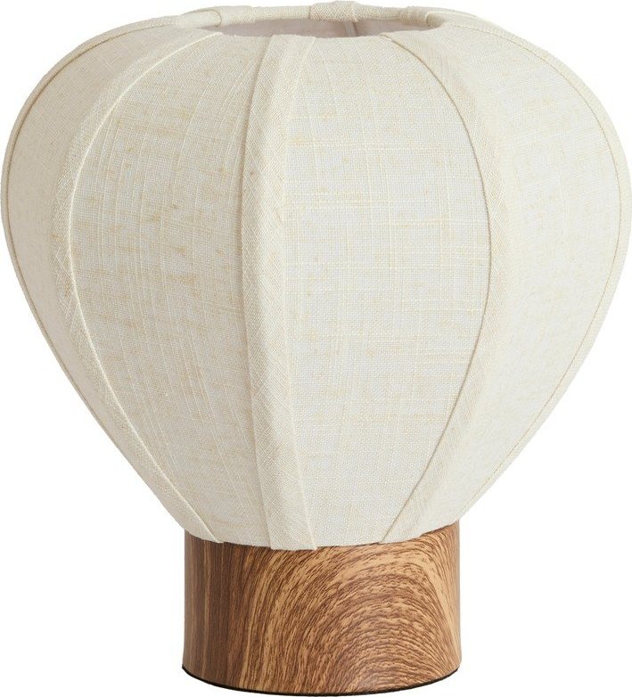 Krémová kovová stolní lampa s textilním stínidlem (výška 23