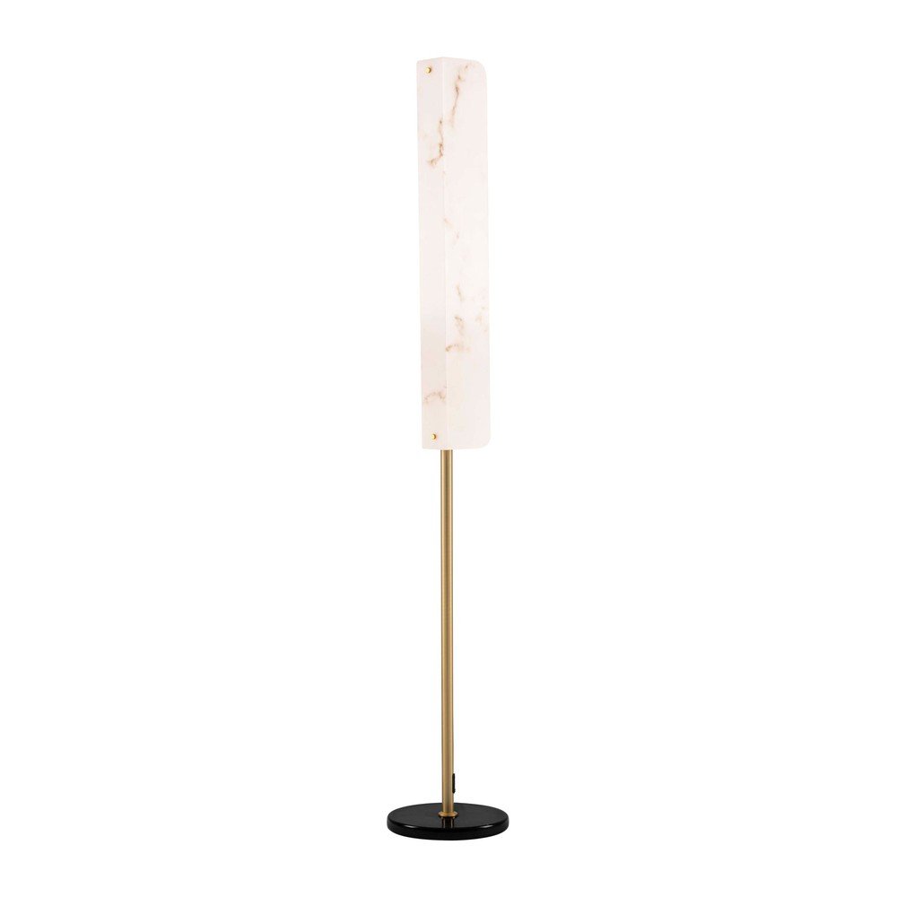Krémová/v mosazné barvě LED stojací lampa v dekoru mramoru (výška 160 cm) Aider – Nova Luce Nova Luce