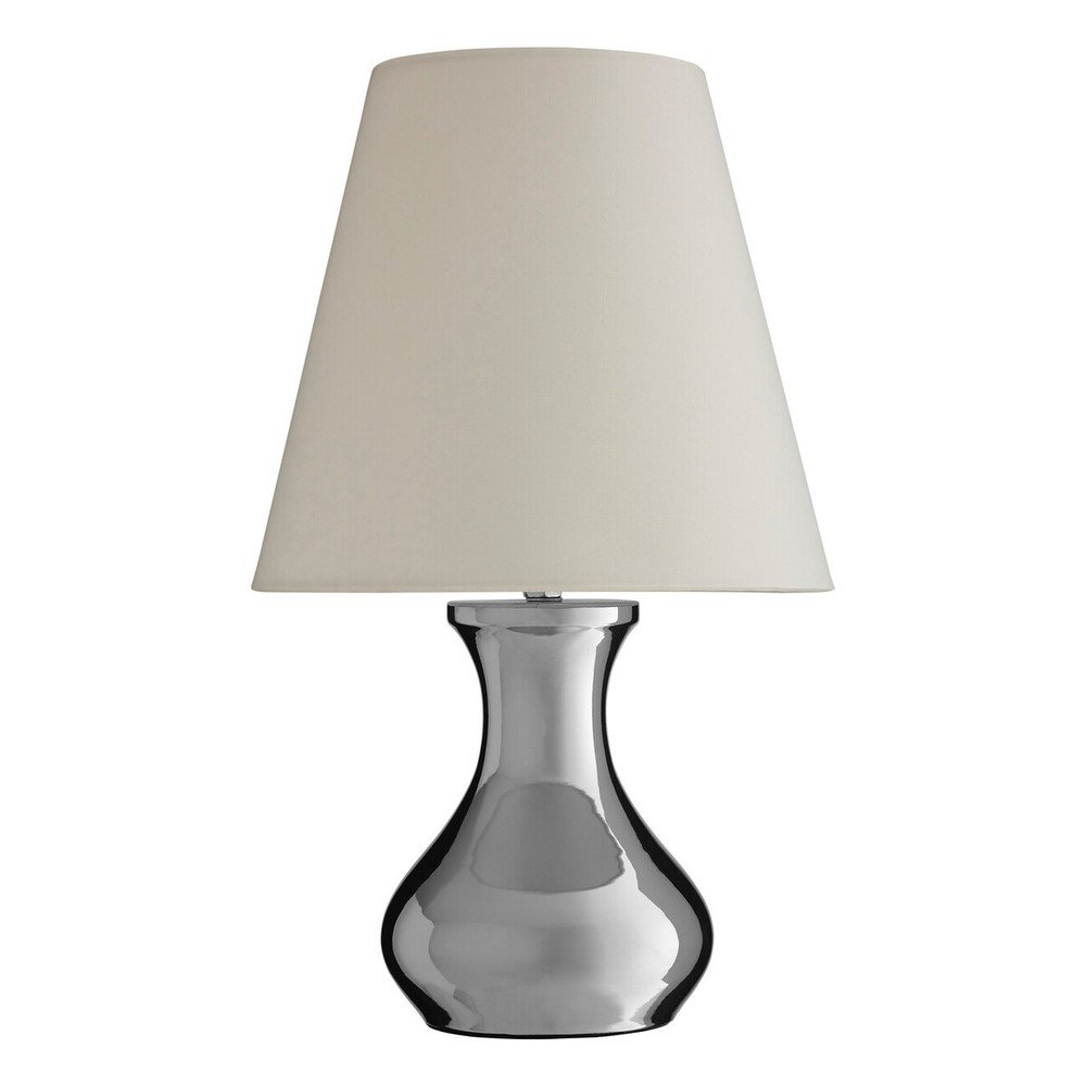 Krémová/ve stříbrné barvě kovová stolní lampa s textilním stínidlem (výška 36 cm) Nell – Premier Housewares Premier Housewares