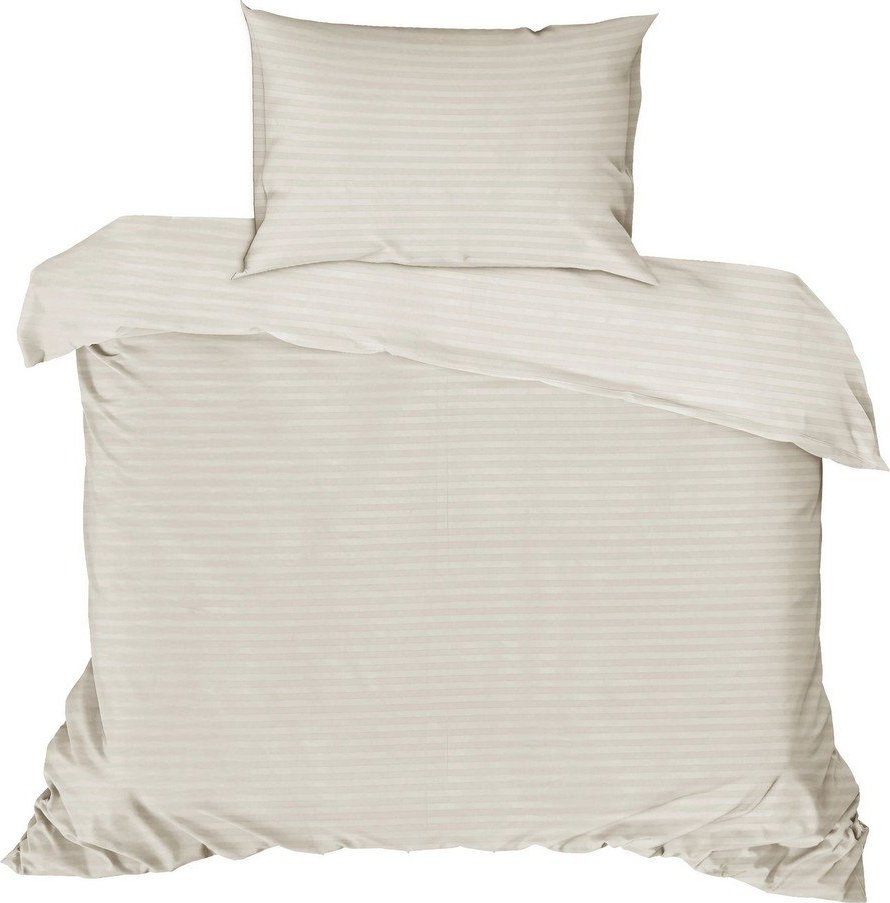 Krémové povlečení na jednolůžko 200x140 cm Stripe – Mijolnir Mijolnir