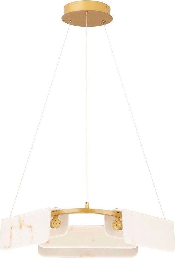 Krémové/v mosazné barvě LED stmívatelné závěsné svítidlo v dekoru mramoru ø 63 cm Aider – Nova Luce Nova Luce