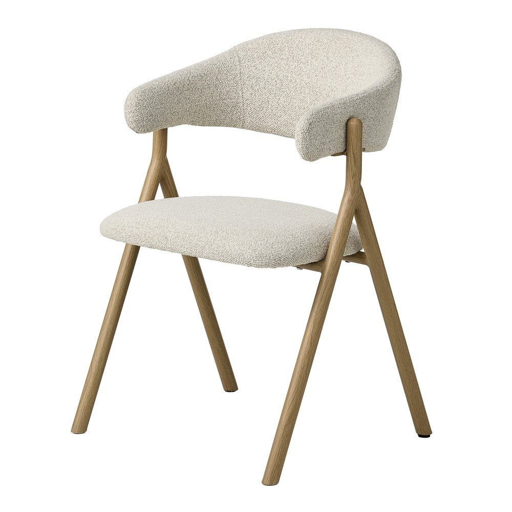 Krémové/v přírodní barvě čalouněné jídelní křeslo s područkami Frances – Unique Furniture Unique Furniture