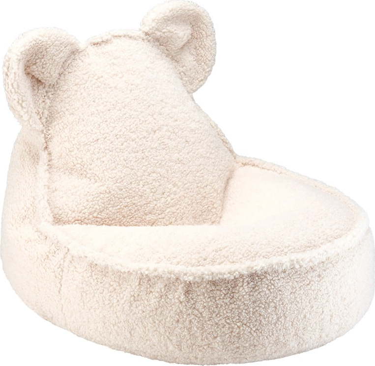 Krémový dětský sedací vak z textilie bouclé Bear – Wigiwama Wigiwama