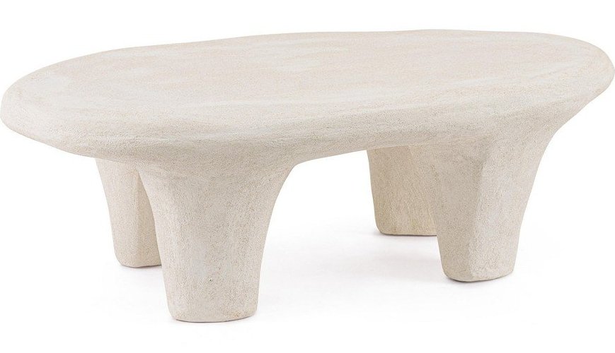 Krémový konferenční stolek z polyresinu 62x102 cm Albin – Bizzotto Bizzotto