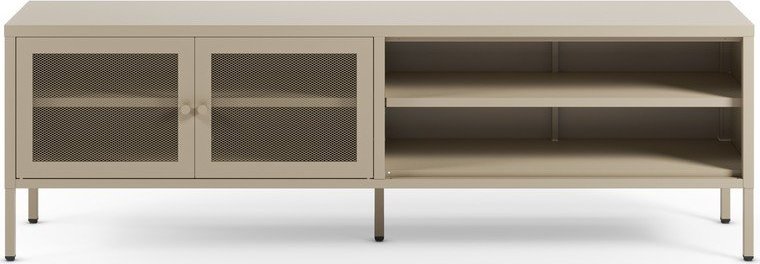 Krémový kovový TV stolek 160x50x35 cm Fayna – Marckeric Marckeric
