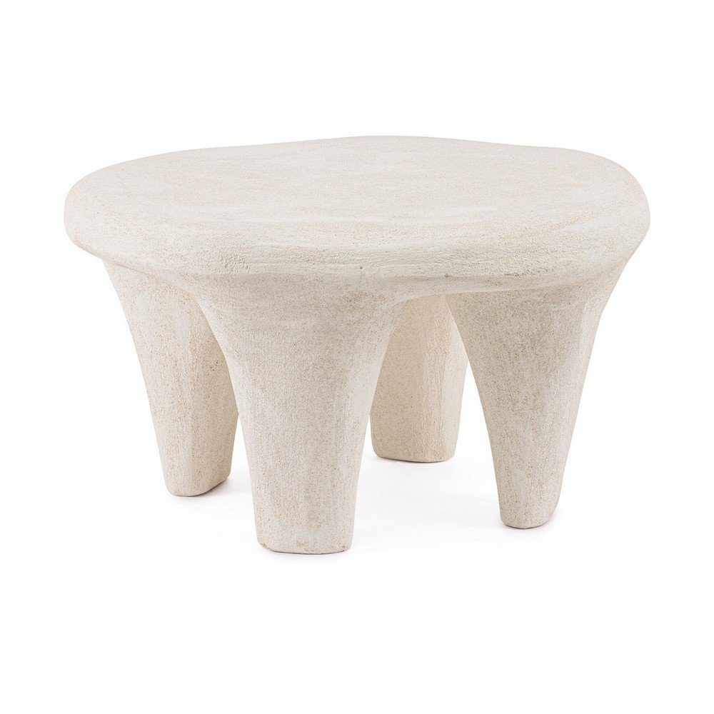 Krémový kulatý konferenční stolek z polyresinu 60x66 cm Albin – Bizzotto Bizzotto