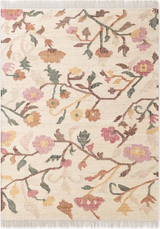 Krémový ručně tkaný jutový koberec 120x170 cm Roya Violette – Elle Decoration Elle Decoration